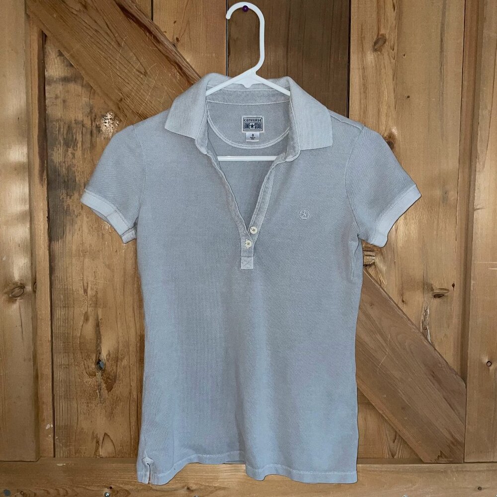 Y2K Fitted Women’s Polo Shirt | Slim Fit Collared Preppy 2000s Top Converse